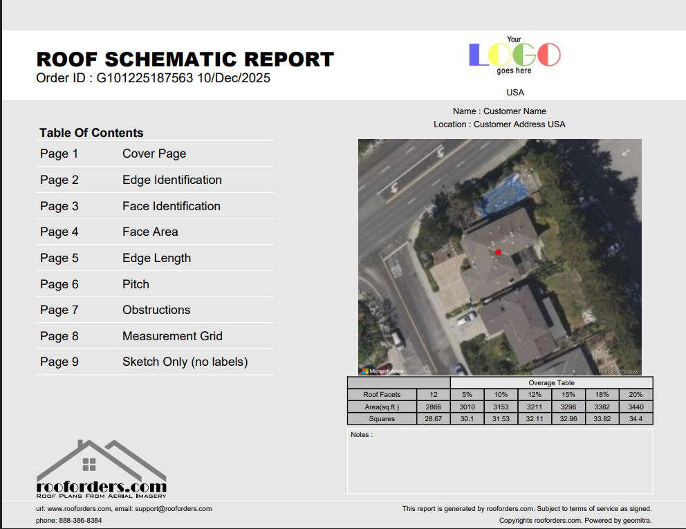 Roof Report Cover Page